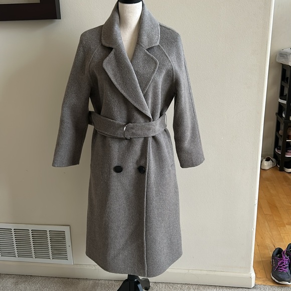 Classic Wool and Cashmere Trench Coat, Size L - Picture 3 of 7